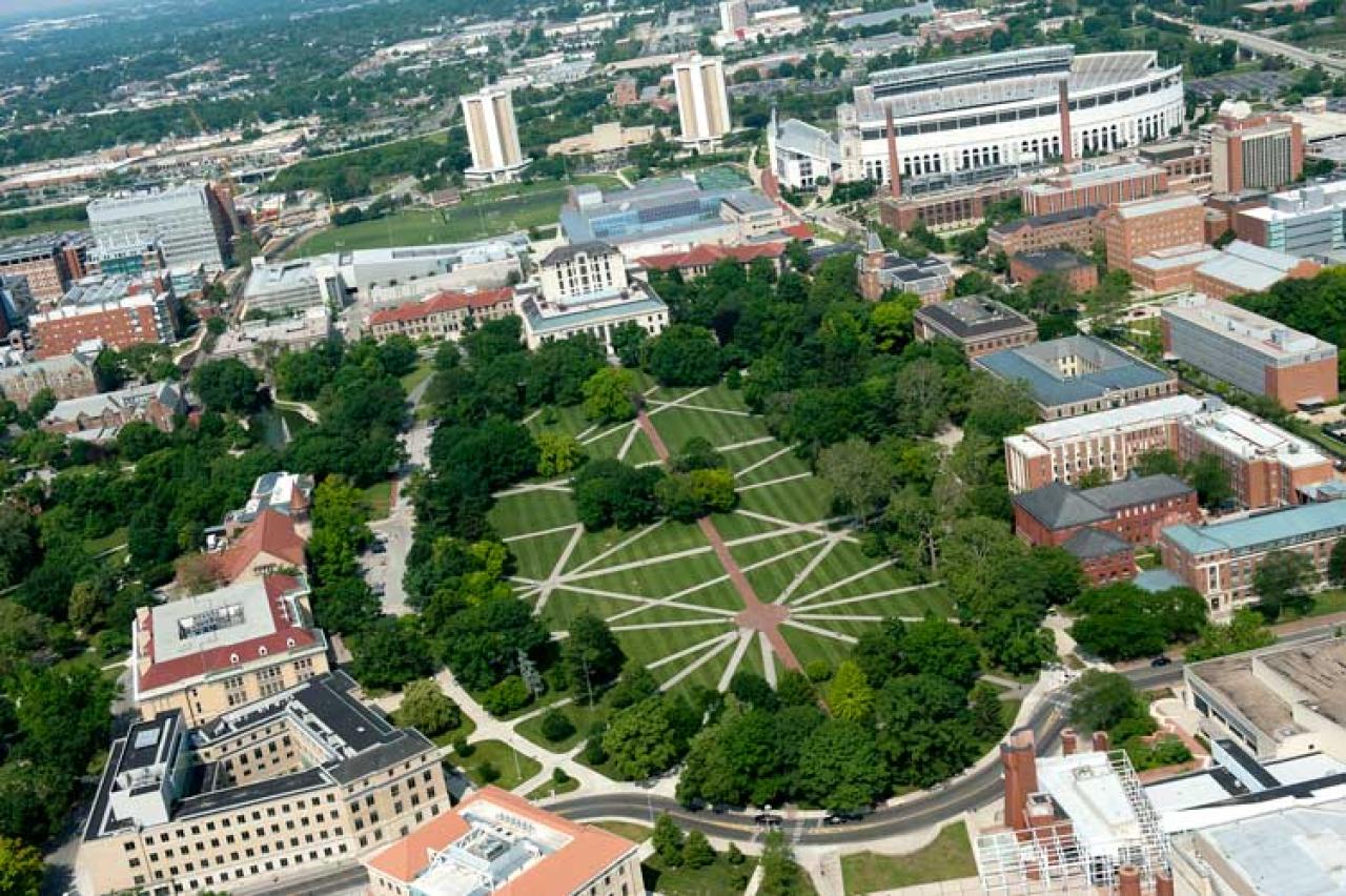 View of the Oval from the air