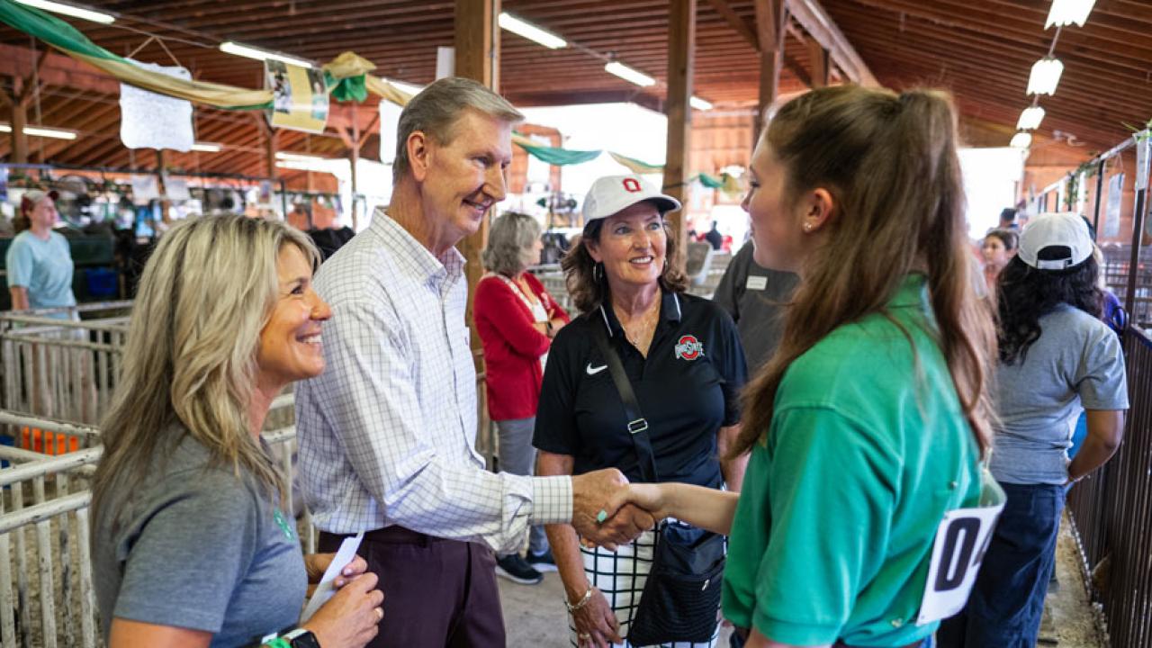 President and First Lady Carter greeting guests at the Lake County Fair