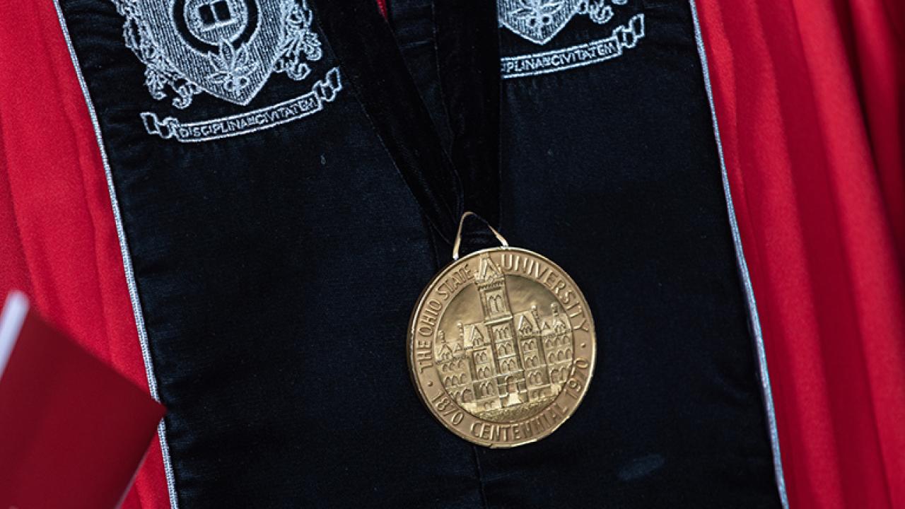 Medal during investiture ceremony