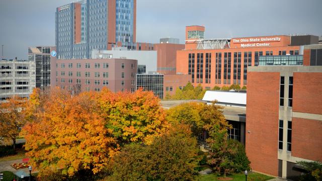 The Wexner Medical Center campus in the autumn